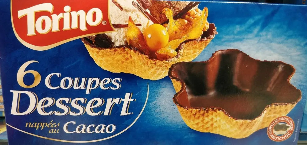 6 coupes dessert nappées aux cacao