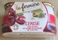 CERISE Yaourt onctueux à la cerise avec sa pointe d'amande sur lit aux fruits