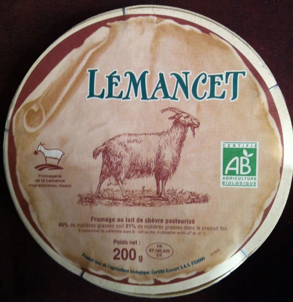 Fromage au lait de chèvre pasteurisé (21 % MG)