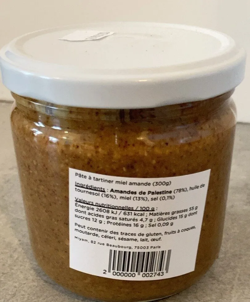Pâte à tartiner miel amande