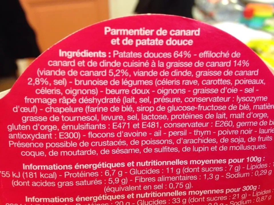 Parmentier de canard et de patate douce