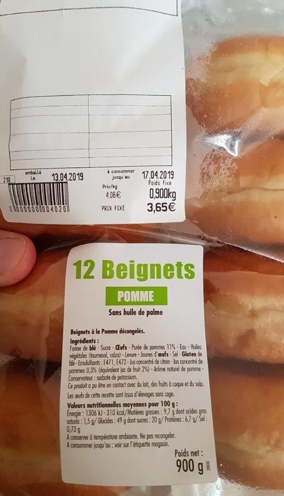 12 beignets pomme