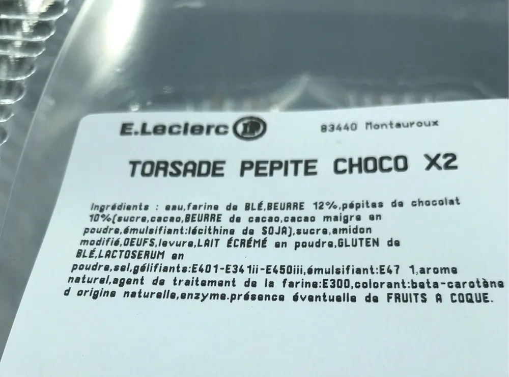 Torsade pepite choco x2