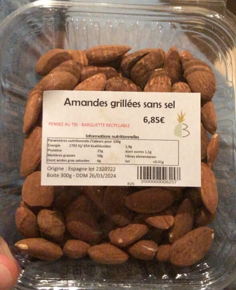 Amandes grillees sans sel