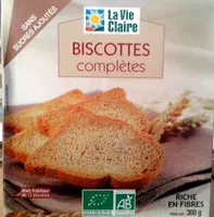 Biscottes complètes sans sucres ajoutés