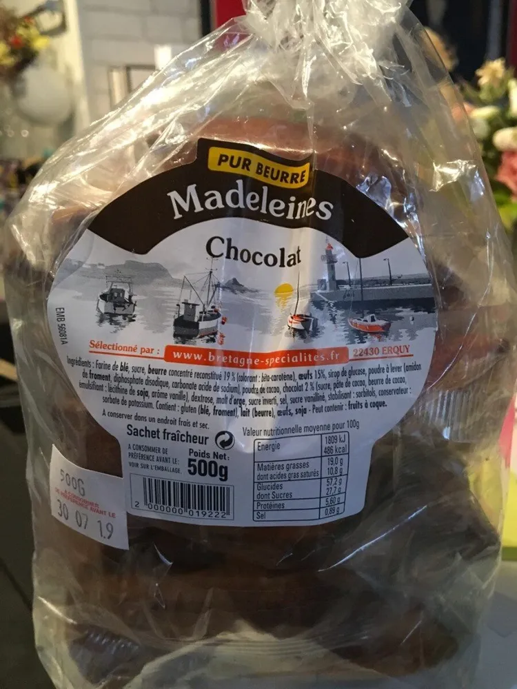 Madeleine pur beurre chocolat