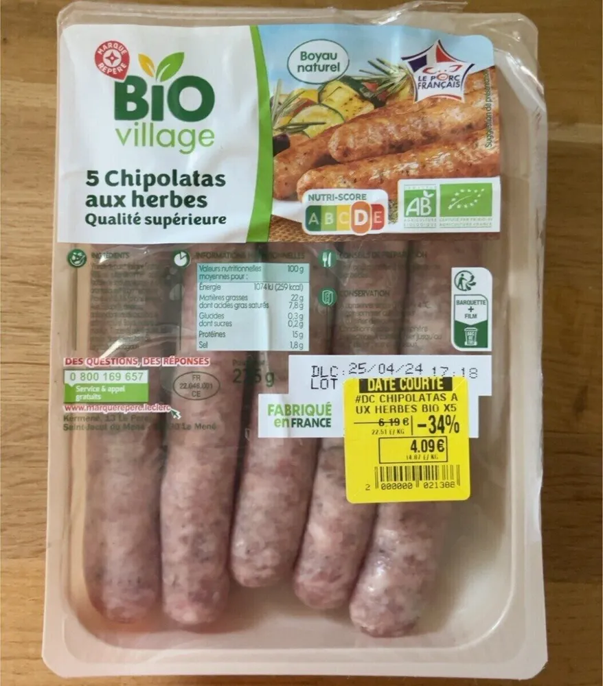 5 chipolatas aux herbes