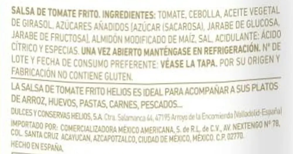 Salsa de tomate Helios frito