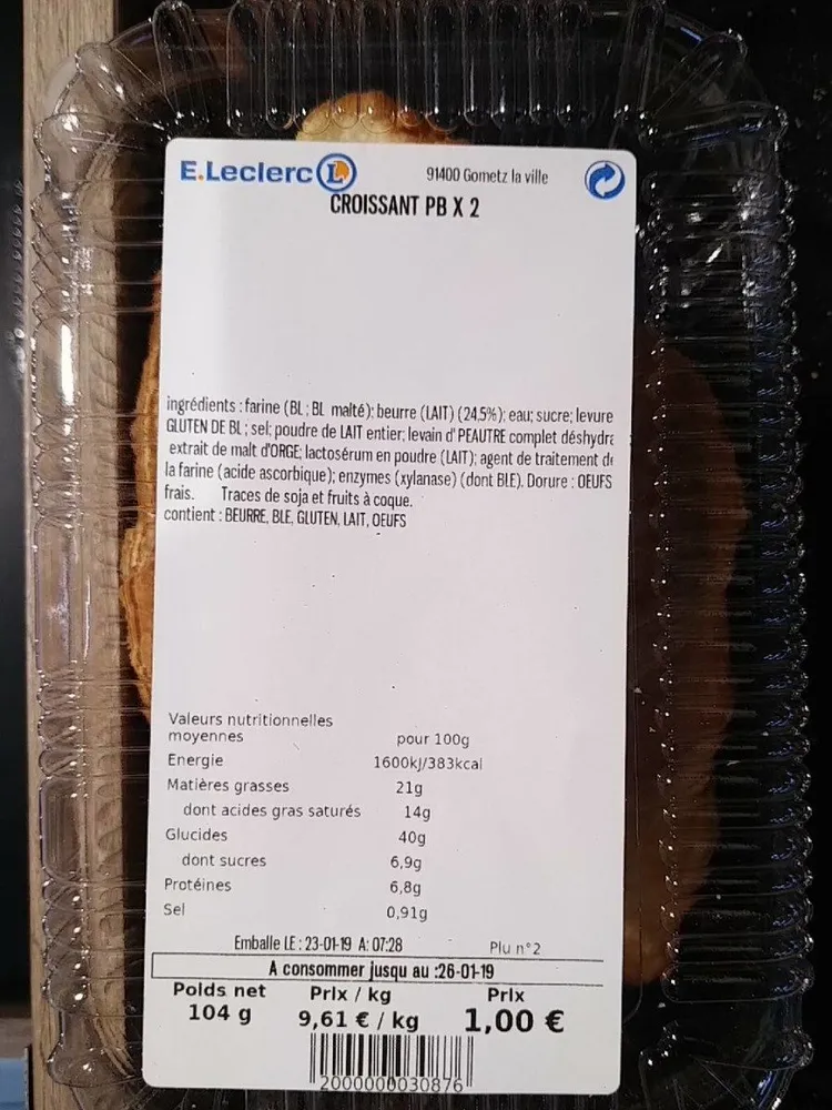Croissant PB x2