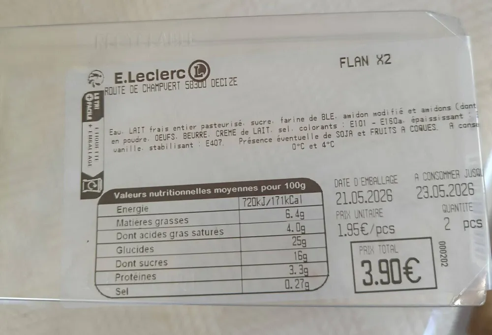 Flan e. Leclerc