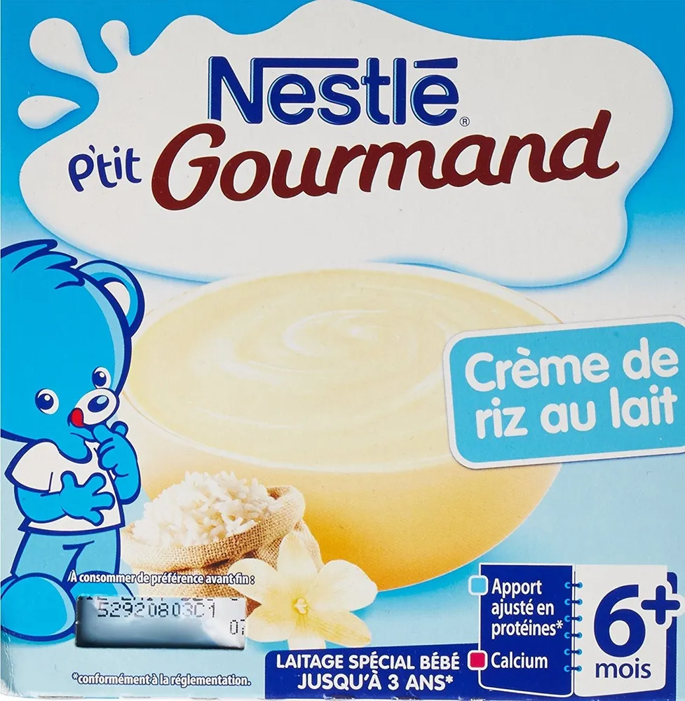 nestlé bebe p'tit gourmand crème de riz des 6 mois 4x100g