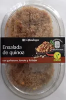 Ensalada de quinoa con garbanzos, tomate y lentejas