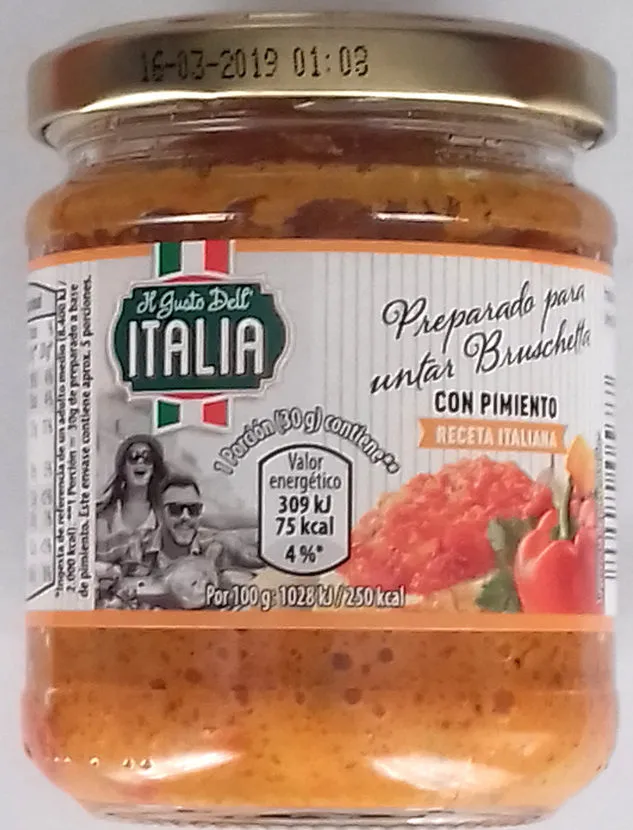 Preparado para untar Bruscheta con pimiento