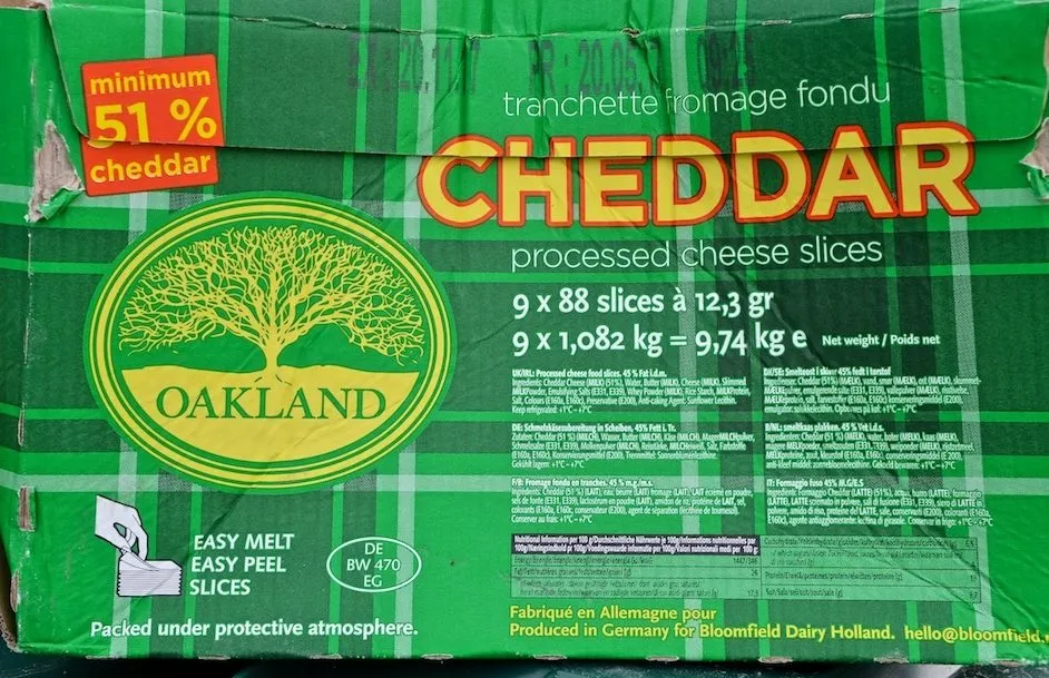 Processed Cheese Slices Cheddar