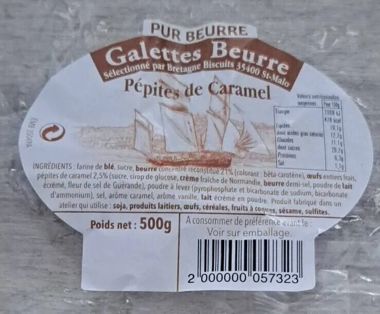 Galettes beurre aux pépites de caramel