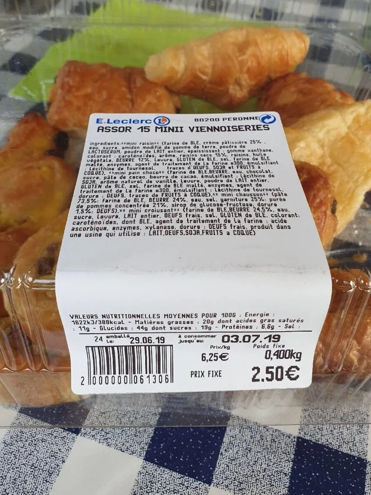 Assortiment 15 mini viennoiseries