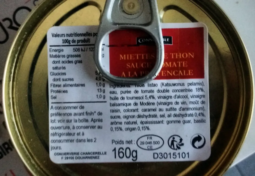Miettes de Thon Sauce Tomate à la Provençale
