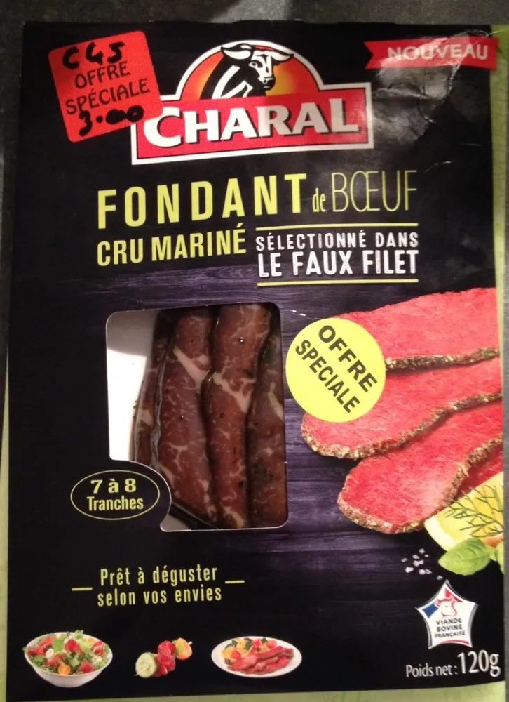 Fondant de boeuf cru mariné