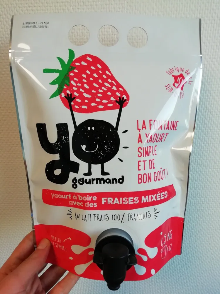 Yaourt à boire aux fraises mixées YOgourmand