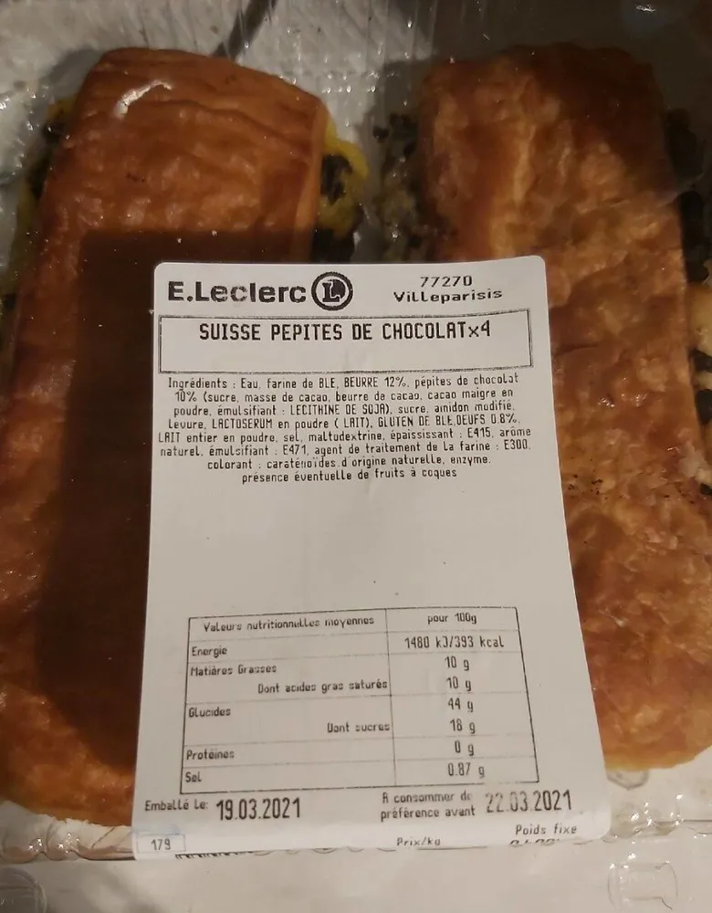Suisse pepites de chocolatx4