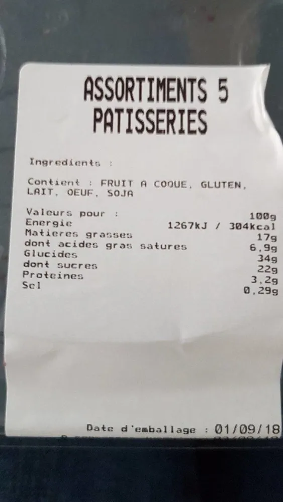 Assortiment  5 pâtisserie