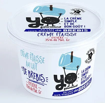 Crème épaisse entière au lait de brebis français