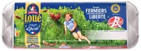 12 x  Moyens Œufs fermiers de LOUÉ Label Rouge