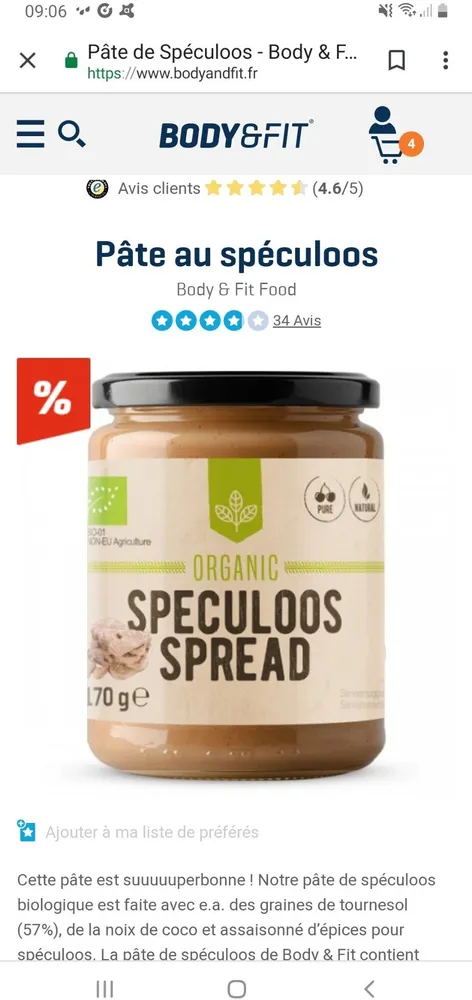 Speculoos spread organic