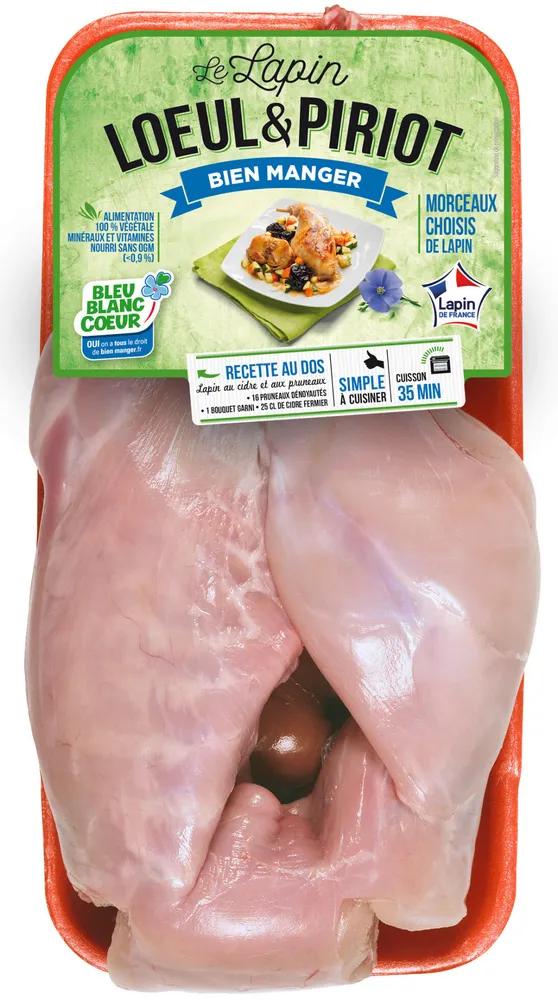 LAPIN ENTIER PRE DECOUPE BLEU BLANC COEUR