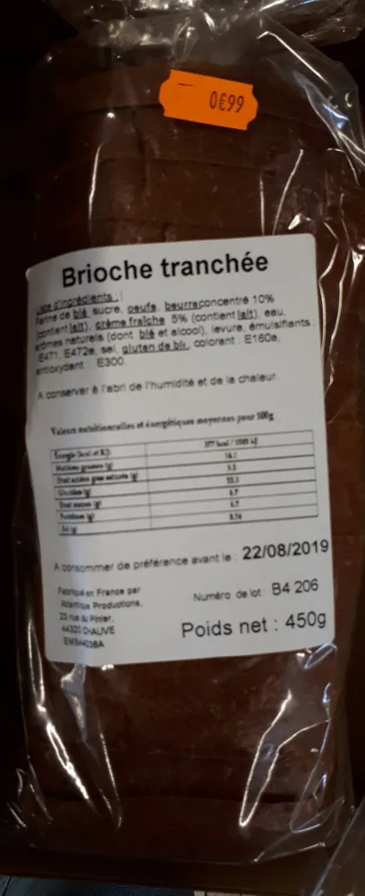 Brioche tranchée