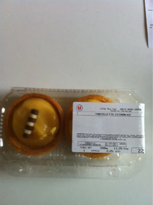 Tartelettes au citron, 2 pieces
