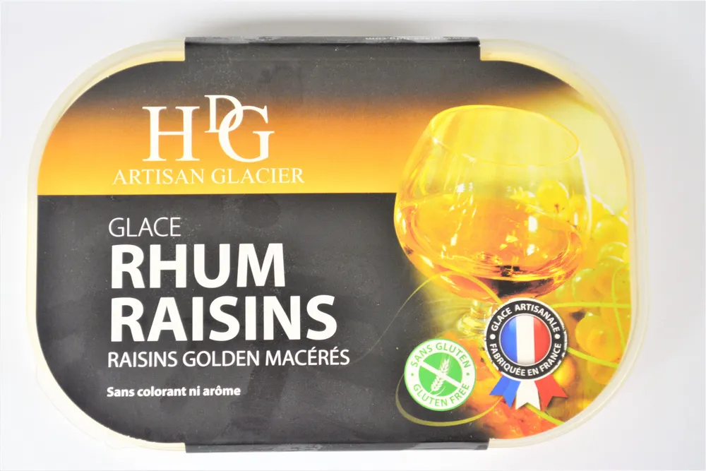 Glace RHUM RAISINS, raisins gloden macérés