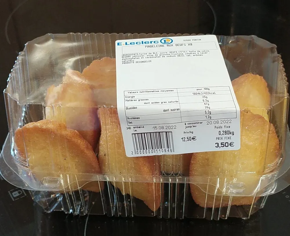Madeleine au oeufs
