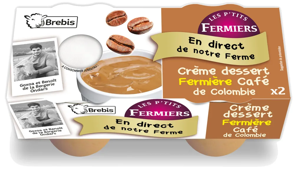 Crème dessert brebis fermière au Café