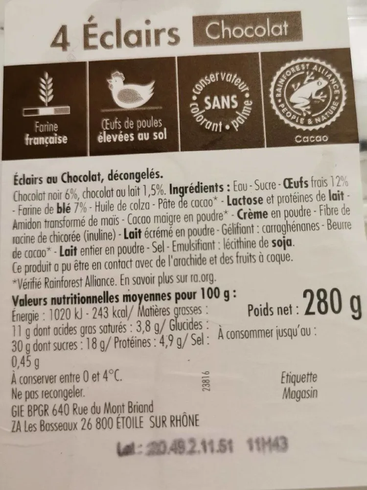Éclairs chocolat