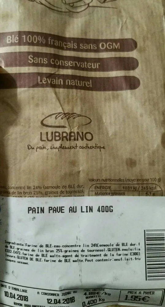 Pain pavé au lin 400g