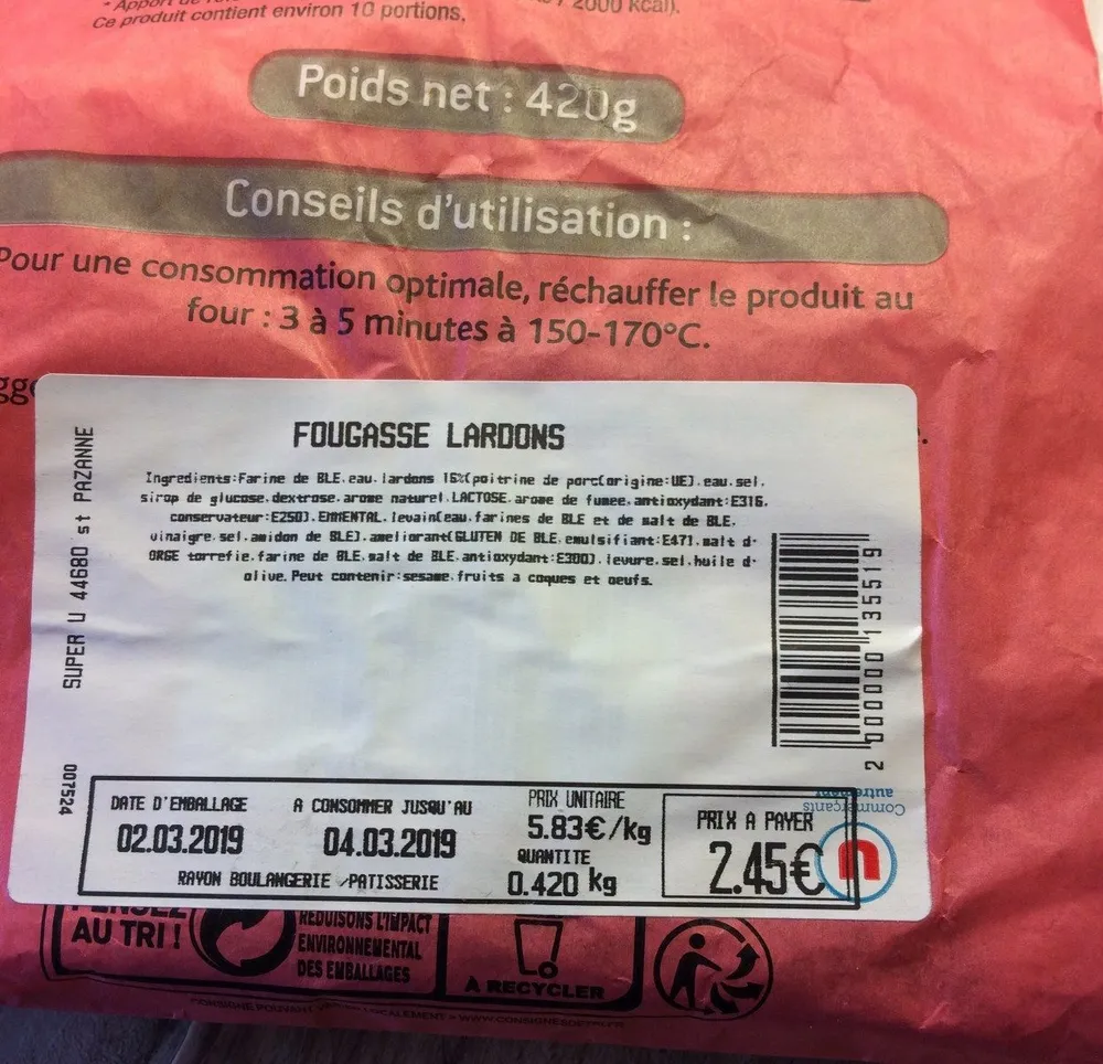 Fougasse lardons