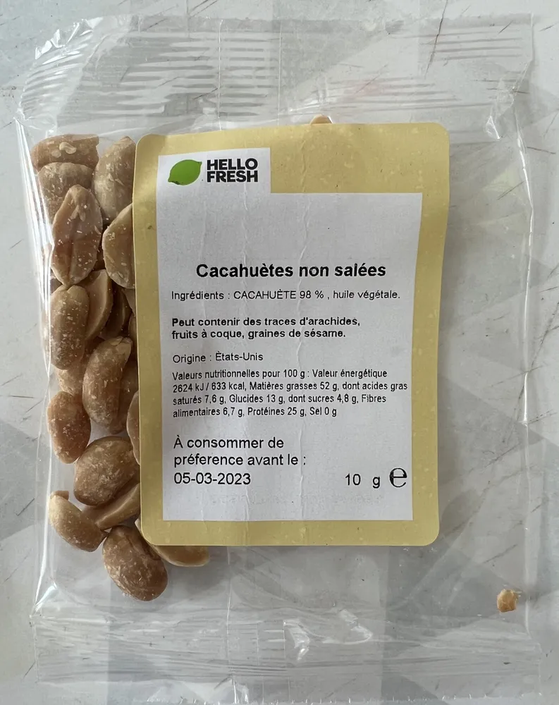 Cacahuètes non salées