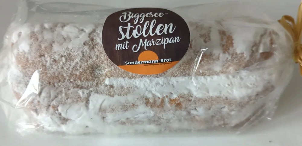 Biggeseestollen mit Marzipan