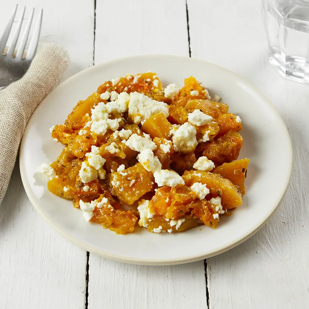 Courge rôtie et feta