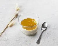 Perles de tapioca, coulis mangue