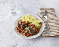 Boeuf à l'orange, polenta et carottes