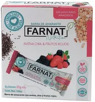 Barra Farnat Nutrition fruta rojo amaranto trigo y avena 6 pzas