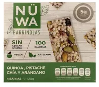 Barras Nüwa con quínoa, pistache, chía y arándano