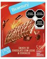 Barras de cereal Bicentury chocolate con leche