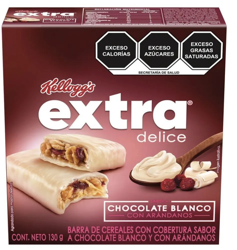 Barra de cereales Kellogg's Extra delice chocolate blanco con arándanos