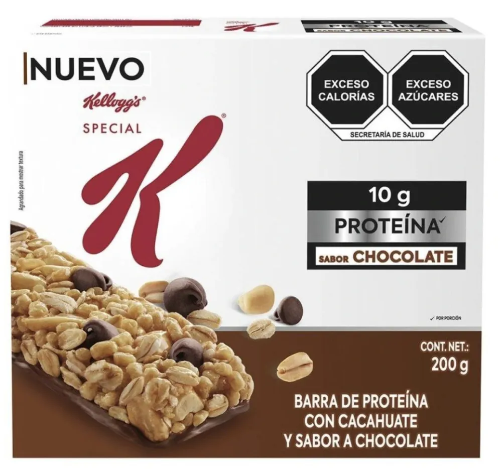 Barra de proteína Kellogg's Special K con cacahuate y sabor chocolate