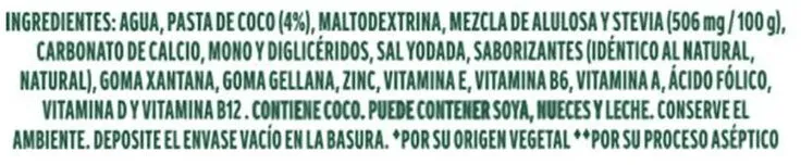 Alimento líquido coco natural
