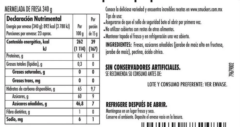 Mermelada de fresa Smucker's