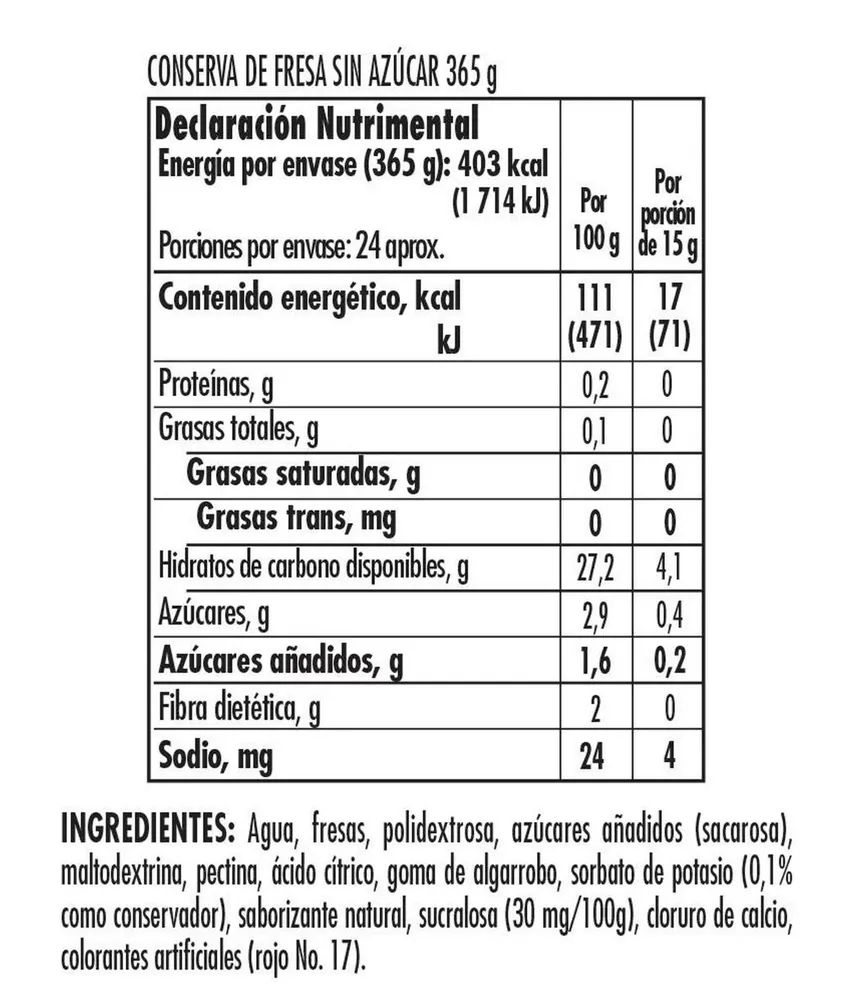 Conserva de fresa Smuckers sin azúcar